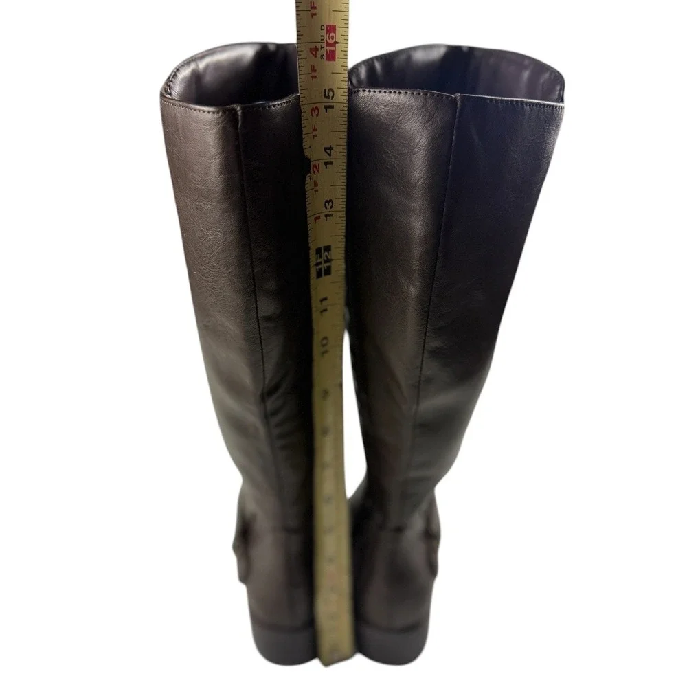 Easy Street Womens Dark Brown Knee High Riding Boots Low Block Heel Size 6M